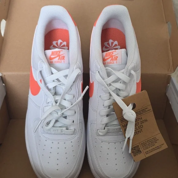 Nike Air Force 1 '07 Next Nature White Lt Wild Mango 8 NIB - Picture 6 of 10